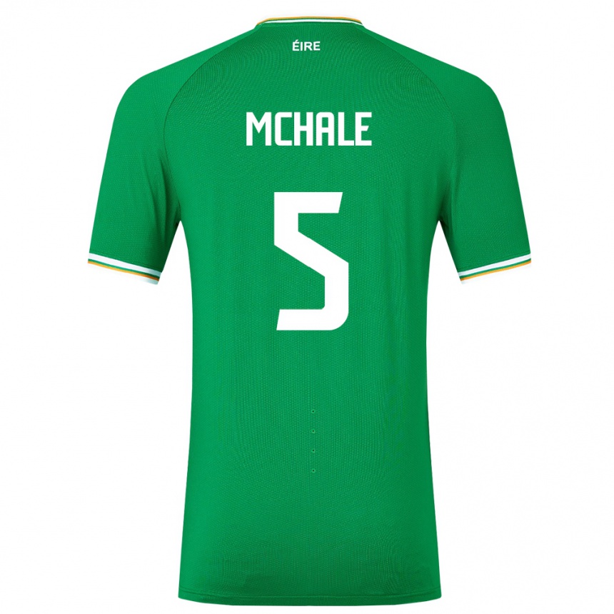 Niño Fútbol Camiseta Irlanda Sean Mchale #5 Verde 1ª Equipación 24-26