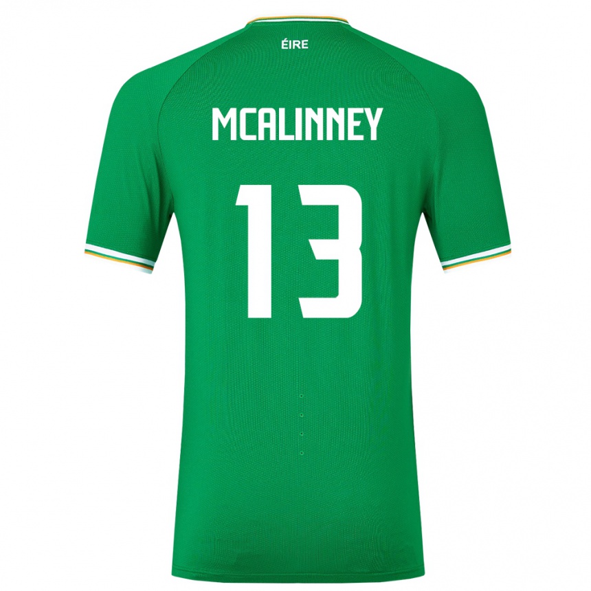 Niño Fútbol Camiseta Irlanda Liam Mcalinney #13 Verde 1ª Equipación 24-26
