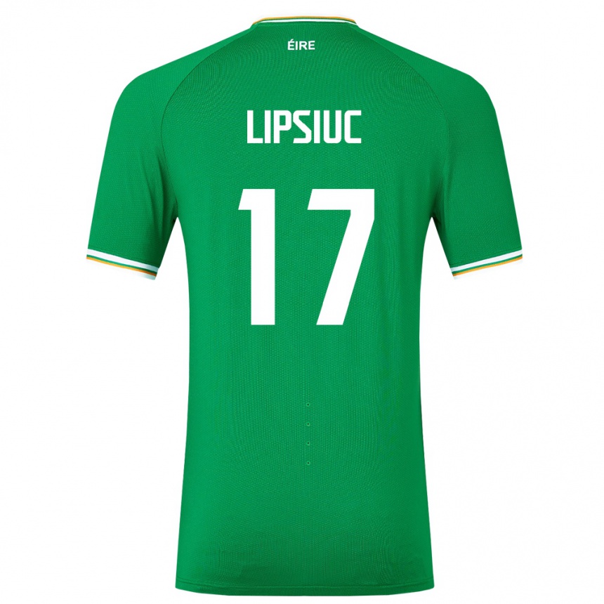 Niño Fútbol Camiseta Irlanda Darius Lipsiuc #17 Verde 1ª Equipación 24-26