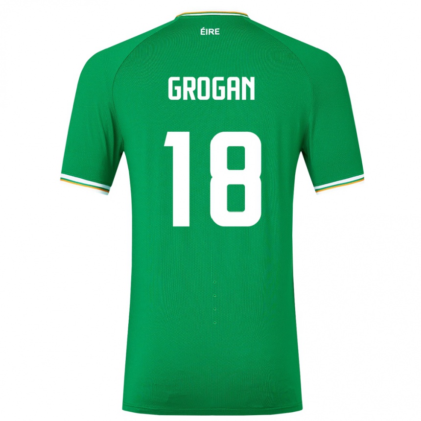 Niño Fútbol Camiseta Irlanda Christy Grogan #18 Verde 1ª Equipación 24-26