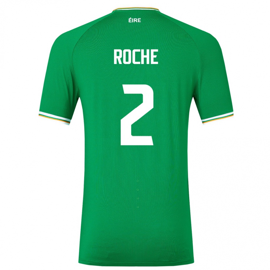 Niño Fútbol Camiseta Irlanda James Roche #2 Verde 1ª Equipación 24-26