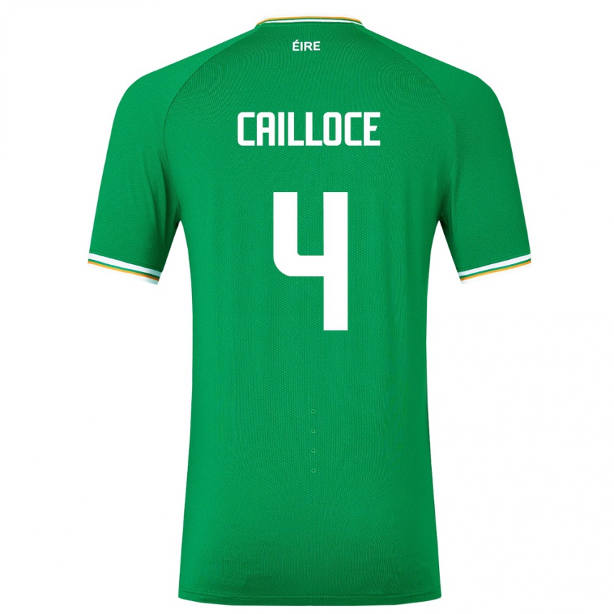 Niño Fútbol Camiseta Irlanda Luca Cailloce #4 Verde 1ª Equipación 24-26