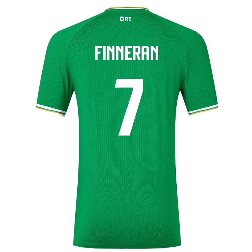 Niño Fútbol Camiseta Irlanda Rory Finneran #7 Verde 1ª Equipación 24-26