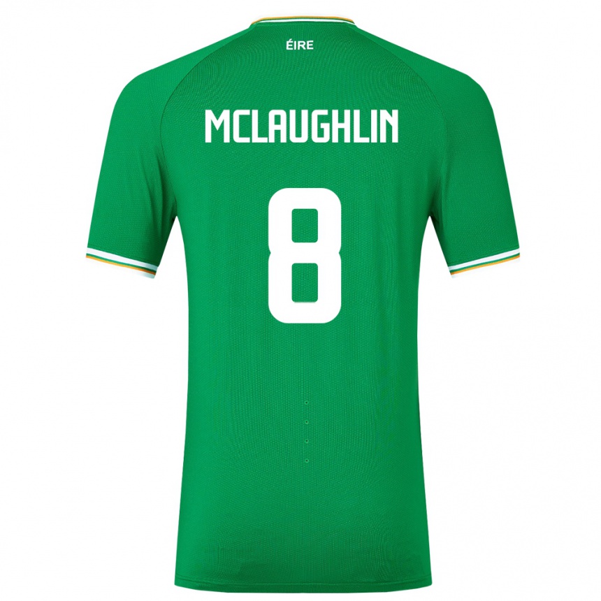 Niño Fútbol Camiseta Irlanda Roma Mclaughlin #8 Verde 1ª Equipación 24-26