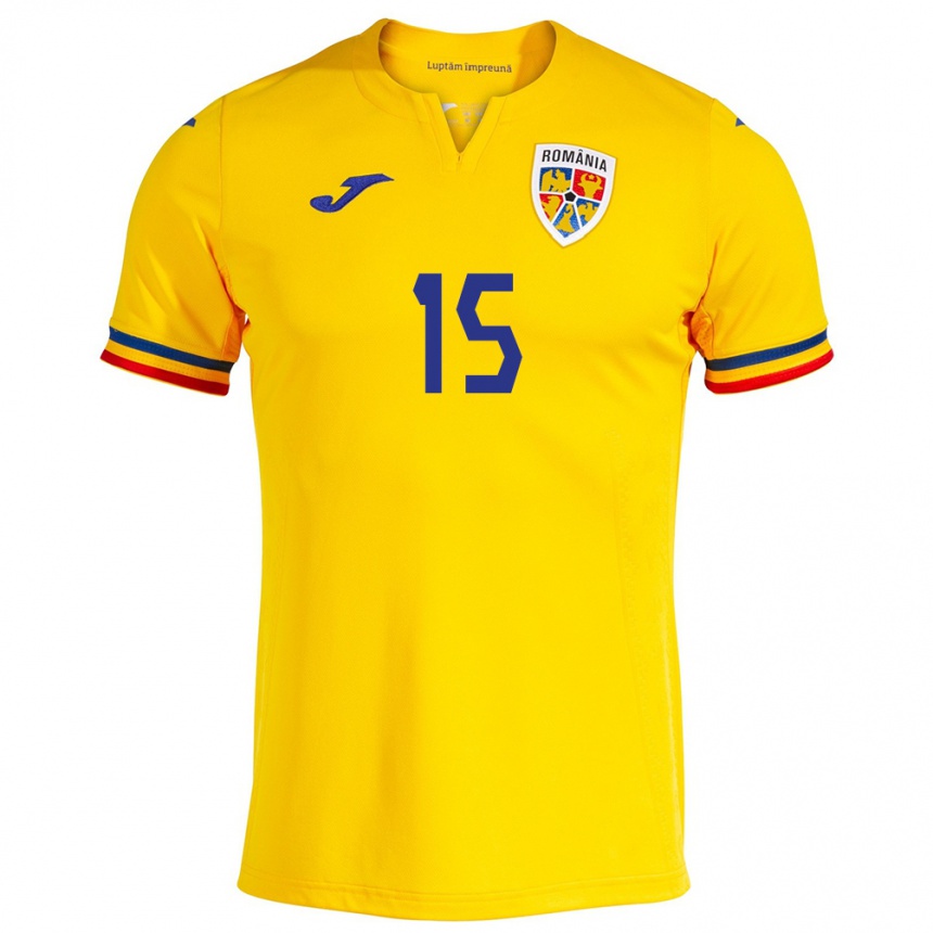 Niño Fútbol Camiseta Rumania Bianca Ienovan #15 Amarillo 1ª Equipación 24-26