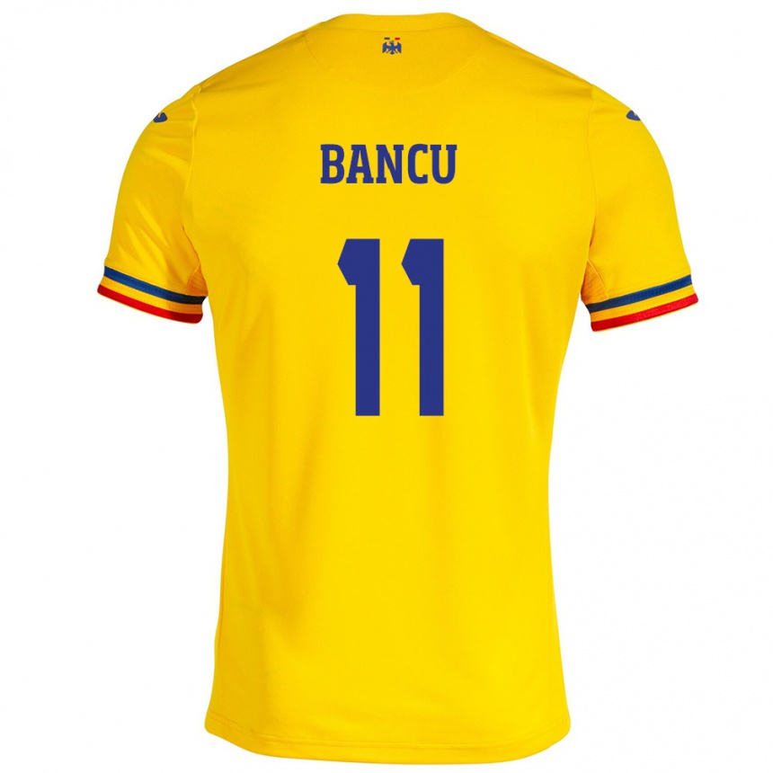 Niño Fútbol Camiseta Rumania Nicuşor Bancu #11 Amarillo 1ª Equipación 24-26