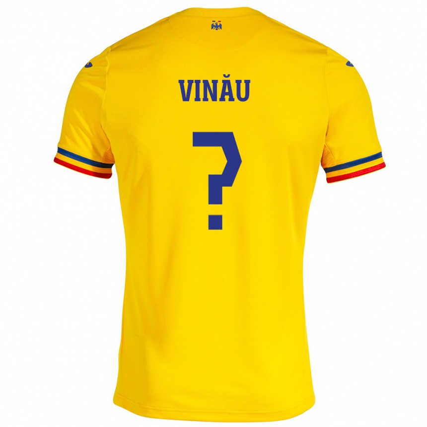 Niño Fútbol Camiseta Rumania Eric Vînău #0 Amarillo 1ª Equipación 24-26