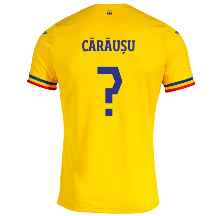 Niño Fútbol Camiseta Rumania Codrin Cărăușu #0 Amarillo 1ª Equipación 24-26