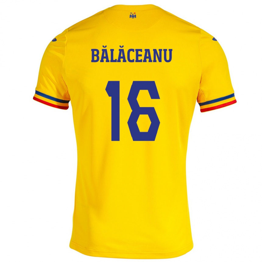 Niño Fútbol Camiseta Rumania Ioana Bălăceanu #16 Amarillo 1ª Equipación 24-26