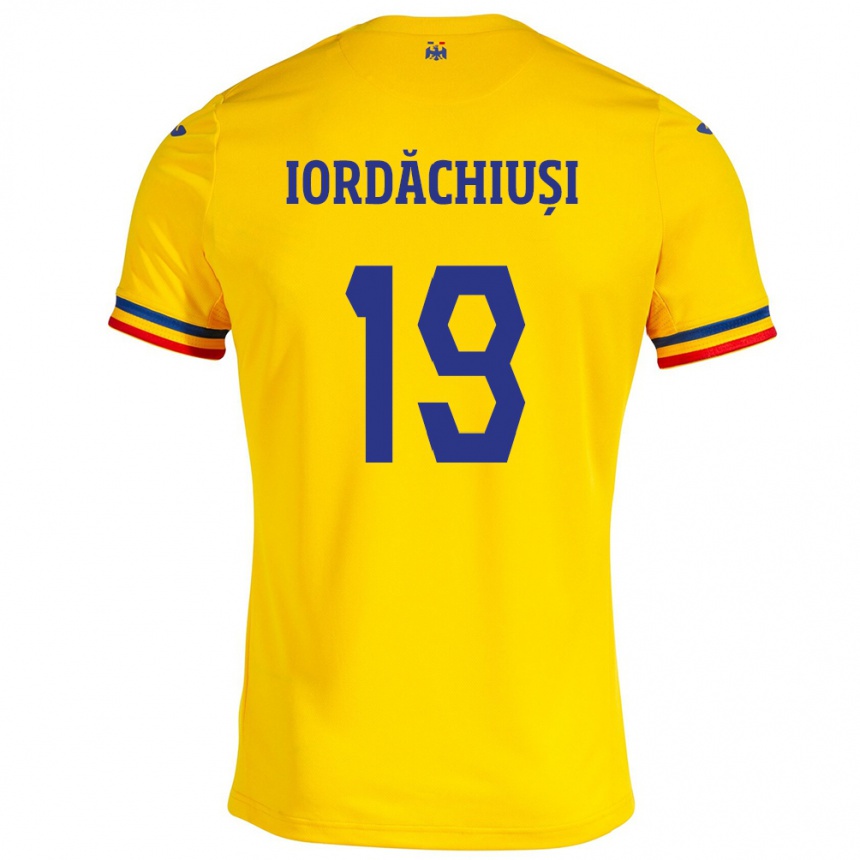 Niño Fútbol Camiseta Rumania Olga Iordăchiuși #19 Amarillo 1ª Equipación 24-26