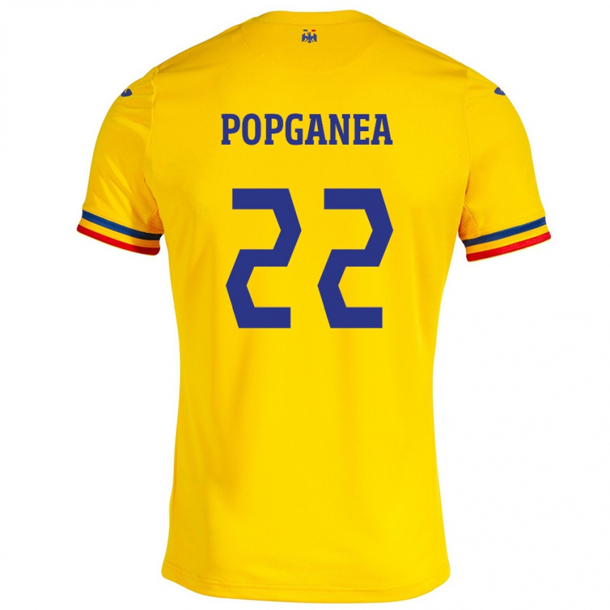 Niño Fútbol Camiseta Rumania Mirela Pop-Ganea #22 Amarillo 1ª Equipación 24-26