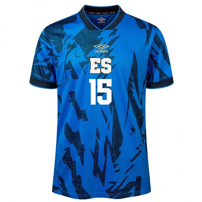 Niño Fútbol Camiseta El Salvador Germán Argueta #15 Azul 1ª Equipación 24-26