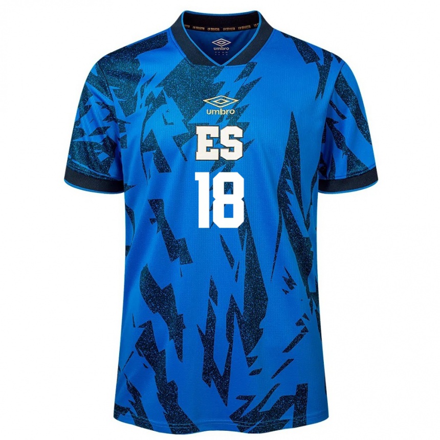 Niño Fútbol Camiseta El Salvador Adriel Martínez #18 Azul 1ª Equipación 24-26