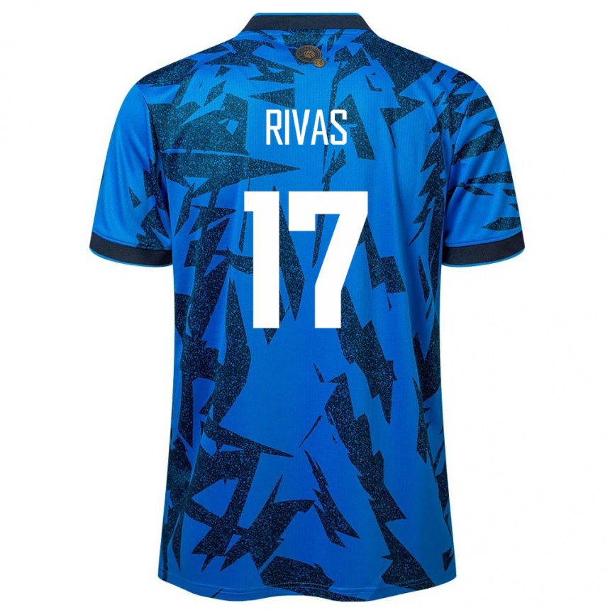 Niño Fútbol Camiseta El Salvador Eduardo Rivas #17 Azul 1ª Equipación 24-26