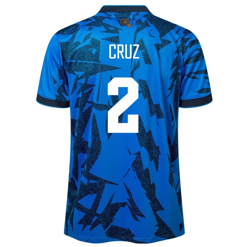 Niño Fútbol Camiseta El Salvador Melvin Cruz #2 Azul 1ª Equipación 24-26