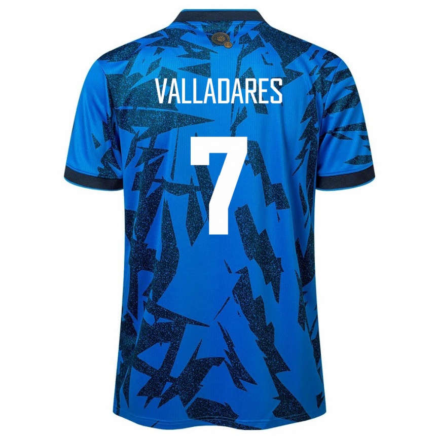 Niño Fútbol Camiseta El Salvador Jefferson Valladares #7 Azul 1ª Equipación 24-26