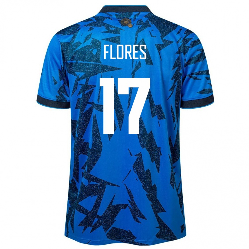 Niño Fútbol Camiseta El Salvador Diego Flores #17 Azul 1ª Equipación 24-26