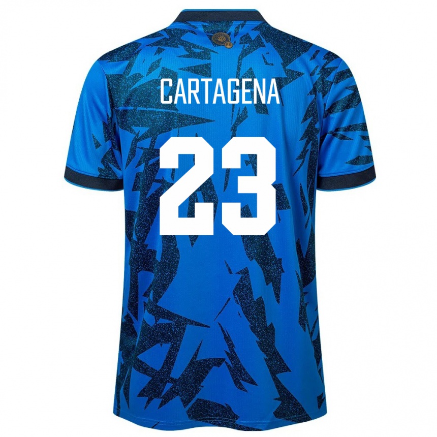Niño Fútbol Camiseta El Salvador Melvin Cartagena #23 Azul 1ª Equipación 24-26