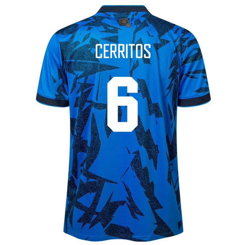 Niño Fútbol Camiseta El Salvador Mauricio Cerritos #6 Azul 1ª Equipación 24-26