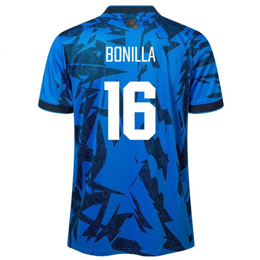 Niño Fútbol Camiseta El Salvador Elmer Bonilla #16 Azul 1ª Equipación 24-26