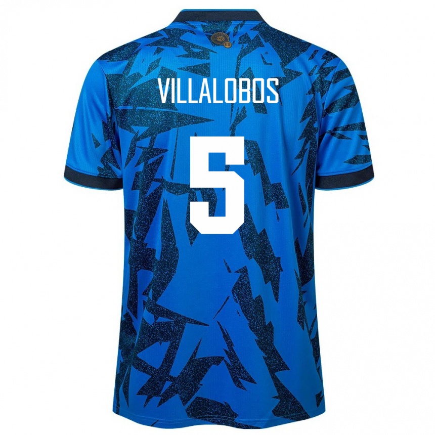 Niño Fútbol Camiseta El Salvador Kristian Villalobos #5 Azul 1ª Equipación 24-26