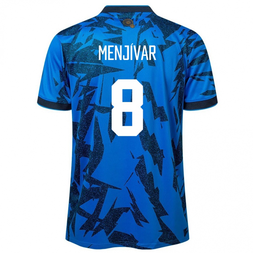 Niño Fútbol Camiseta El Salvador Wálter Menjívar #8 Azul 1ª Equipación 24-26