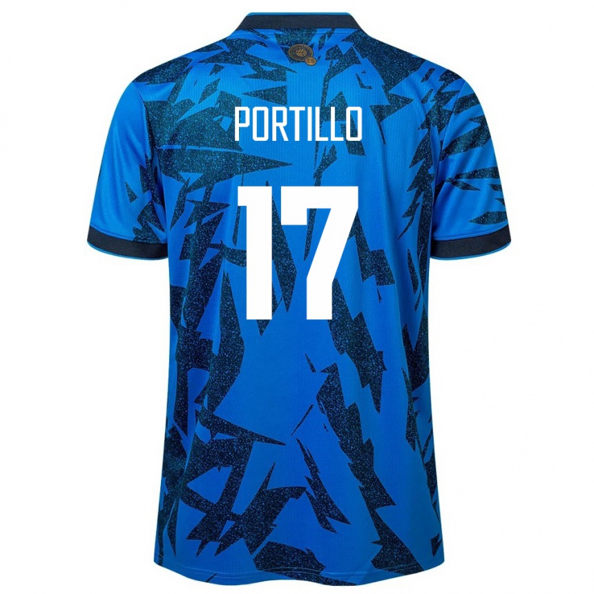 Niño Fútbol Camiseta El Salvador Anderson Portillo #17 Azul 1ª Equipación 24-26