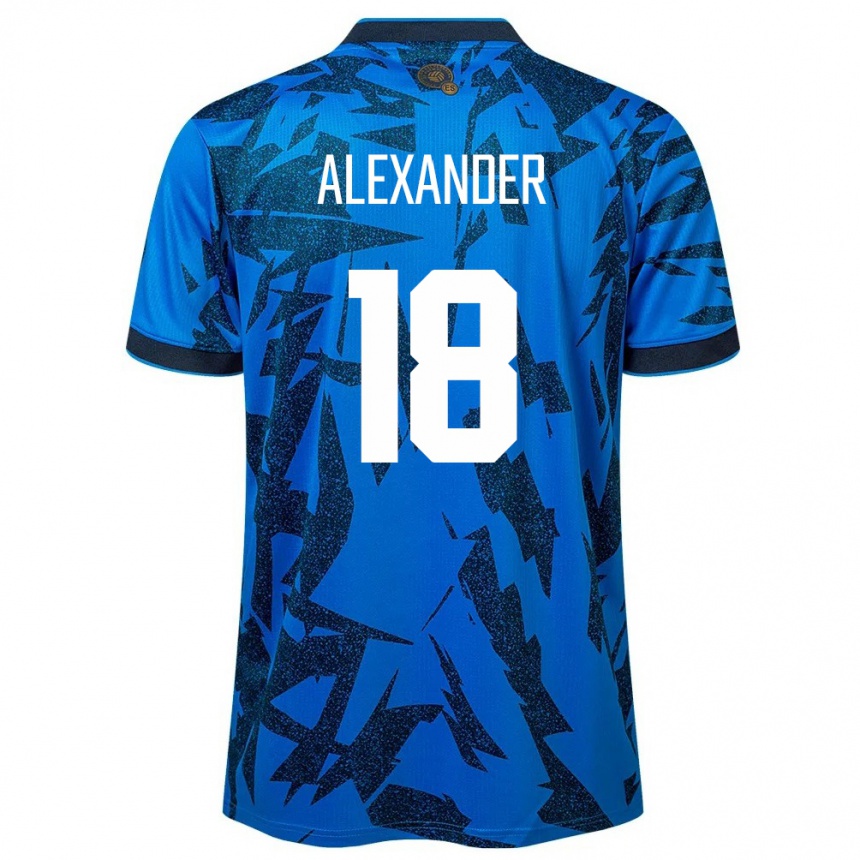 Niño Fútbol Camiseta El Salvador Alexander Aguilar #18 Azul 1ª Equipación 24-26