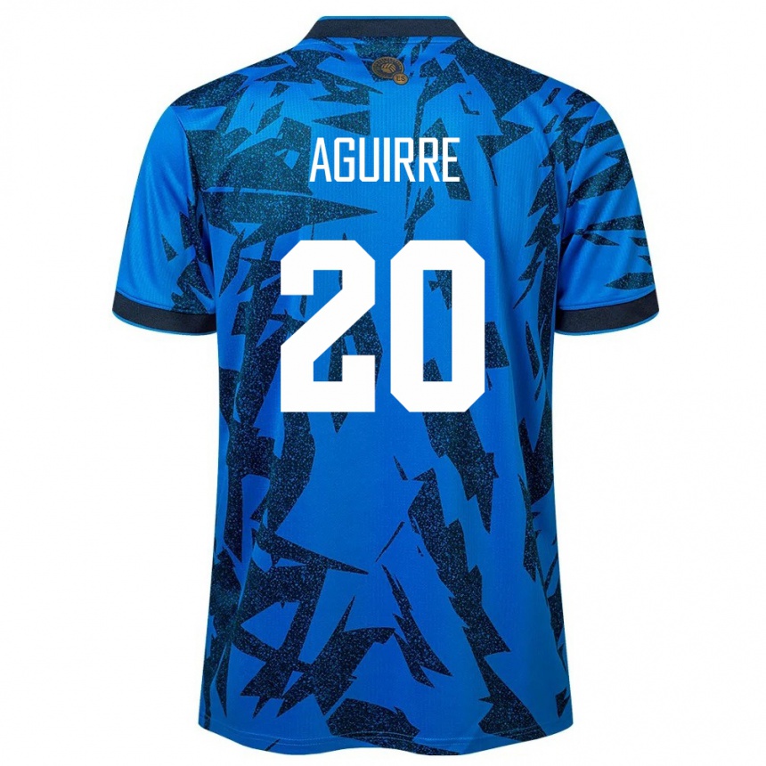 Niño Fútbol Camiseta El Salvador Jonathan Aguirre #20 Azul 1ª Equipación 24-26