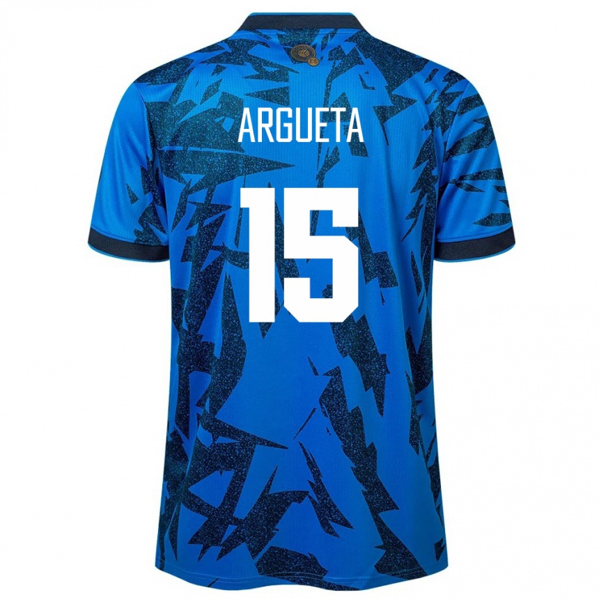 Niño Fútbol Camiseta El Salvador Germán Argueta #15 Azul 1ª Equipación 24-26