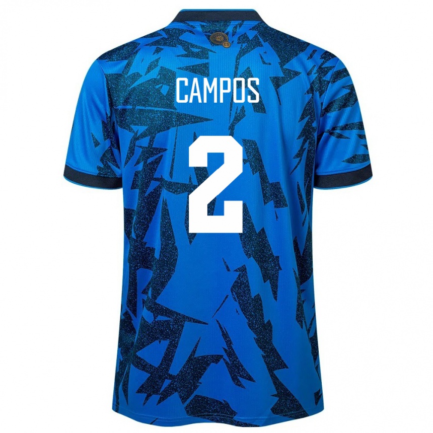 Niño Fútbol Camiseta El Salvador Adonis Campos #2 Azul 1ª Equipación 24-26