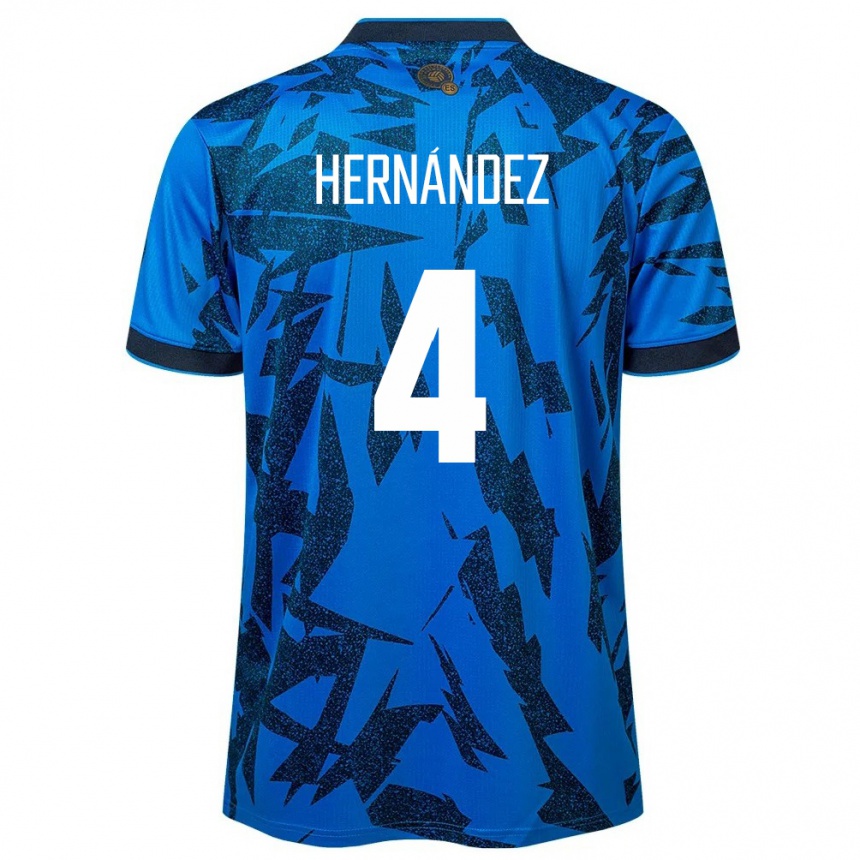 Niño Fútbol Camiseta El Salvador Elaily Hernández #4 Azul 1ª Equipación 24-26