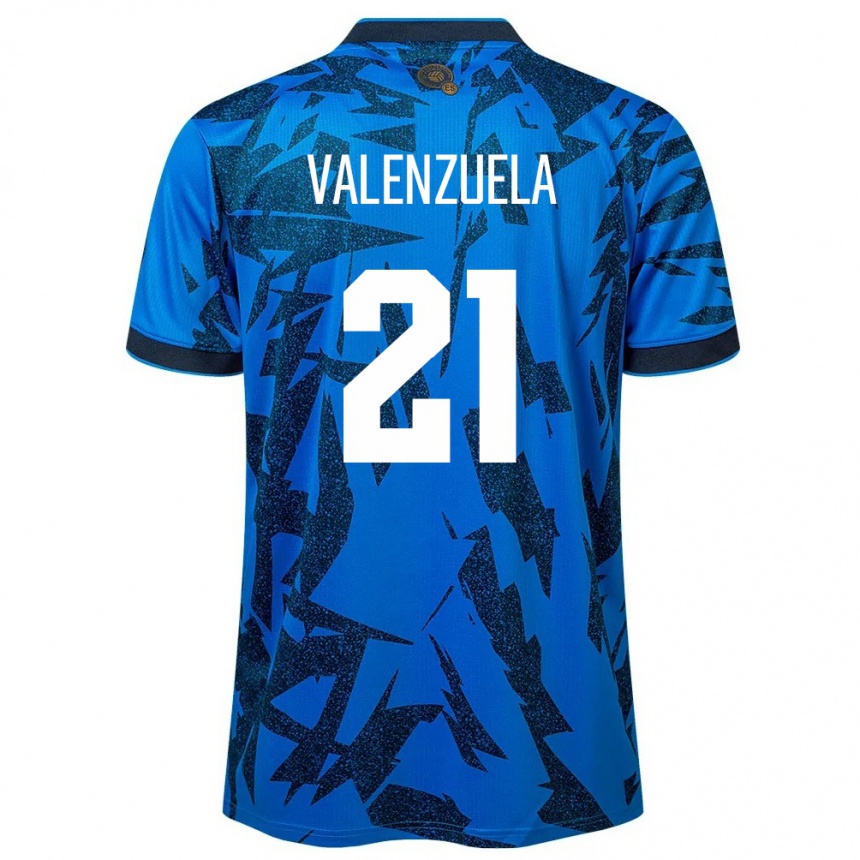 Niño Fútbol Camiseta El Salvador Ana Valenzuela #21 Azul 1ª Equipación 24-26