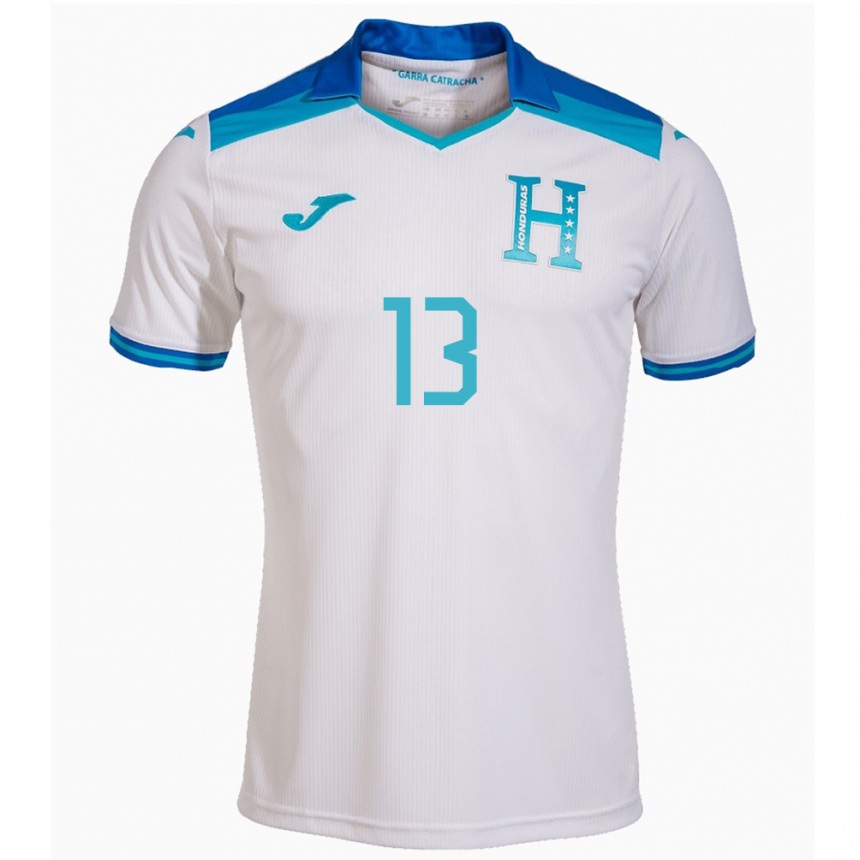 Niño Fútbol Camiseta Honduras Edwin Maldonado #13 Blanco 1ª Equipación 24-26