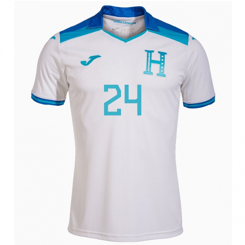 Niño Fútbol Camiseta Honduras Daniel Carter #24 Blanco 1ª Equipación 24-26