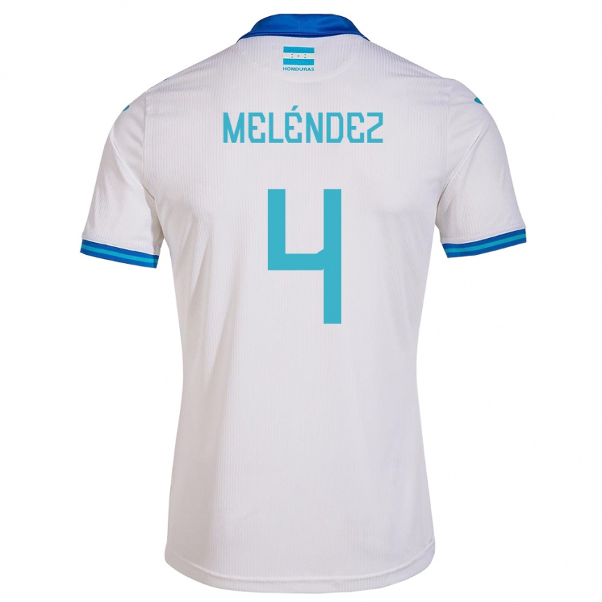 Niño Fútbol Camiseta Honduras Carlos Meléndez #4 Blanco 1ª Equipación 24-26