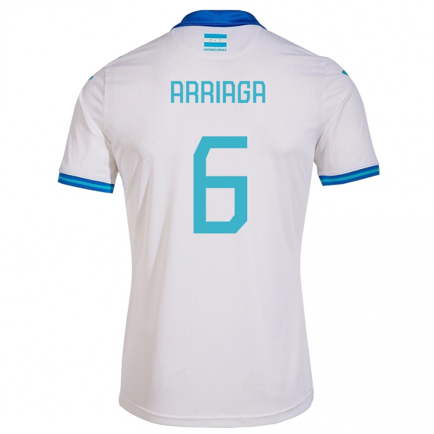 Niño Fútbol Camiseta Honduras Javier Arriaga #6 Blanco 1ª Equipación 24-26