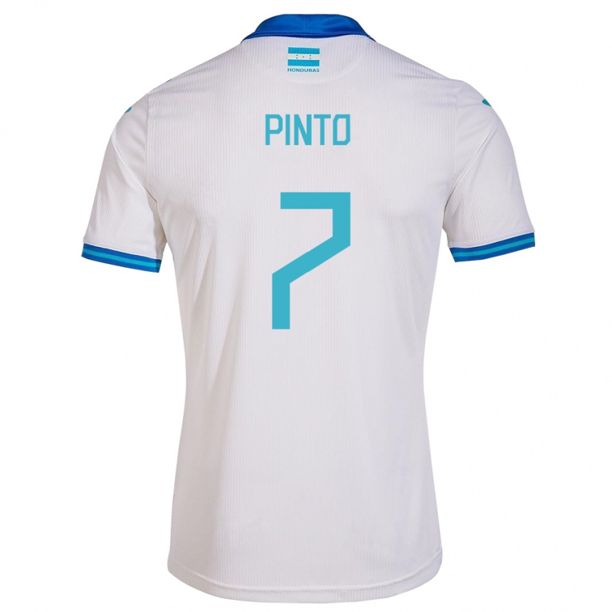 Niño Fútbol Camiseta Honduras José Pinto #7 Blanco 1ª Equipación 24-26