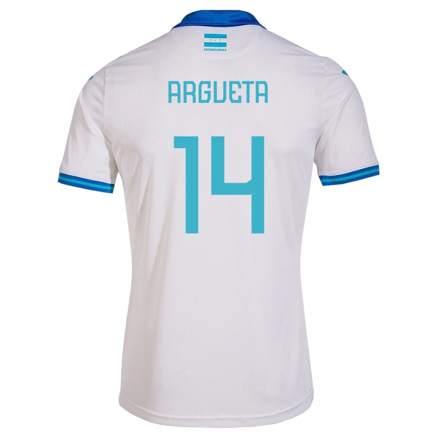 Niño Fútbol Camiseta Honduras Carlos Argueta #14 Blanco 1ª Equipación 24-26