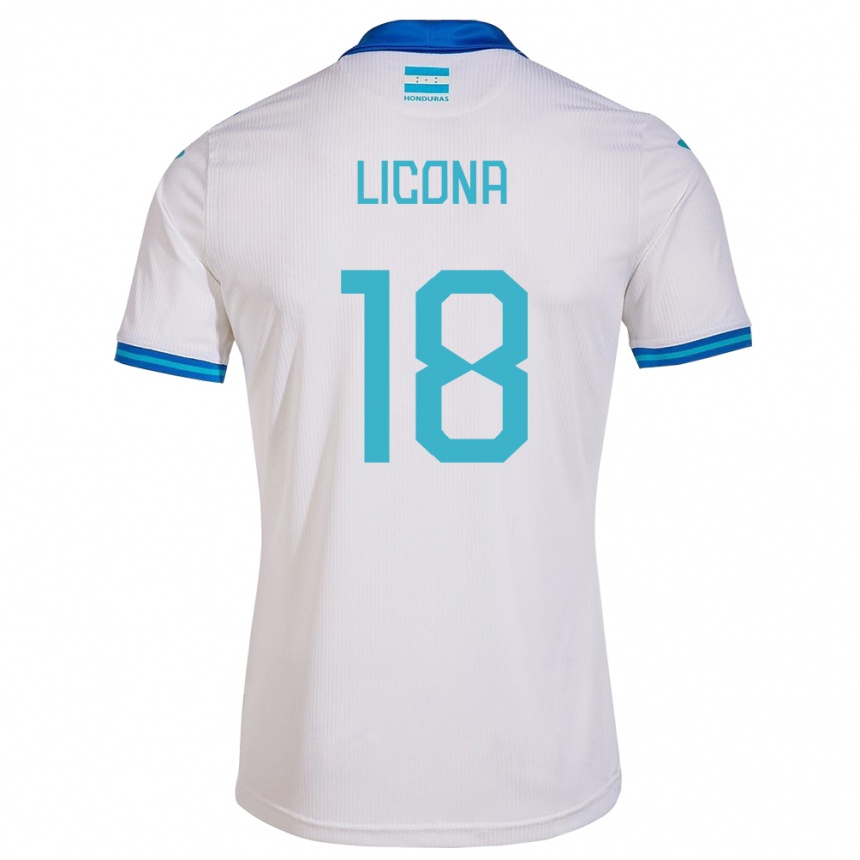 Niño Fútbol Camiseta Honduras Marlon Licona #18 Blanco 1ª Equipación 24-26