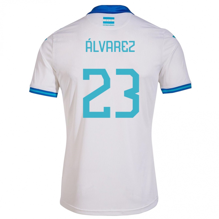 Niño Fútbol Camiseta Honduras Jorge Álvarez #23 Blanco 1ª Equipación 24-26