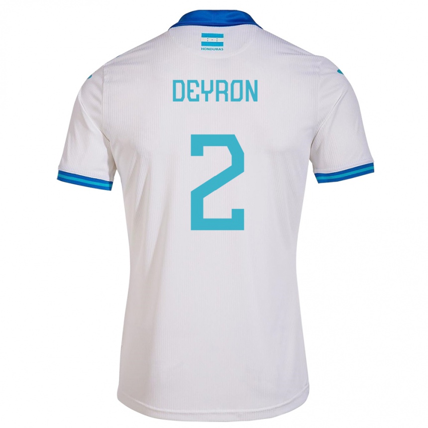 Niño Fútbol Camiseta Honduras Deyron Martínez #2 Blanco 1ª Equipación 24-26