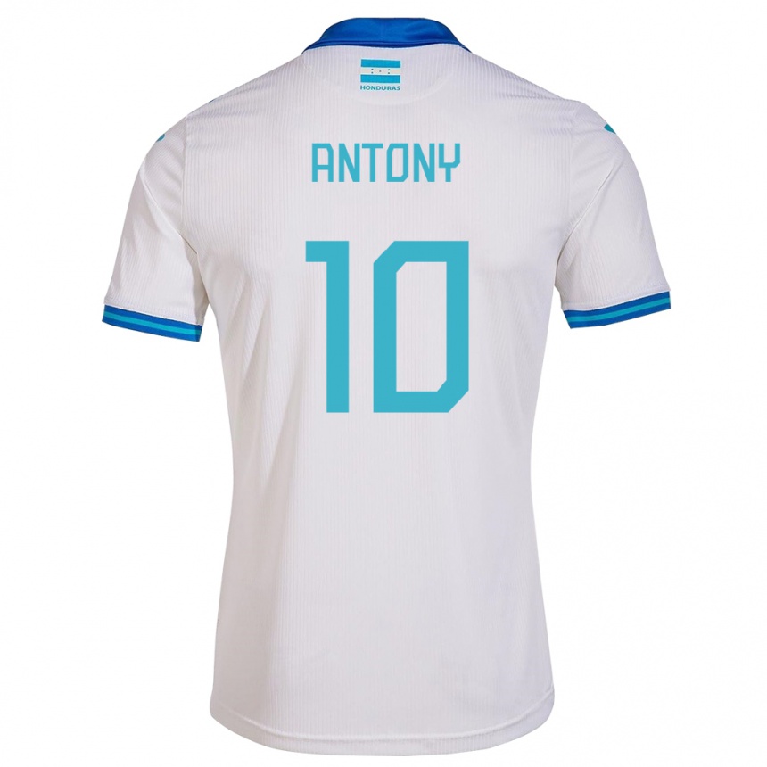 Niño Fútbol Camiseta Honduras Antony García #10 Blanco 1ª Equipación 24-26