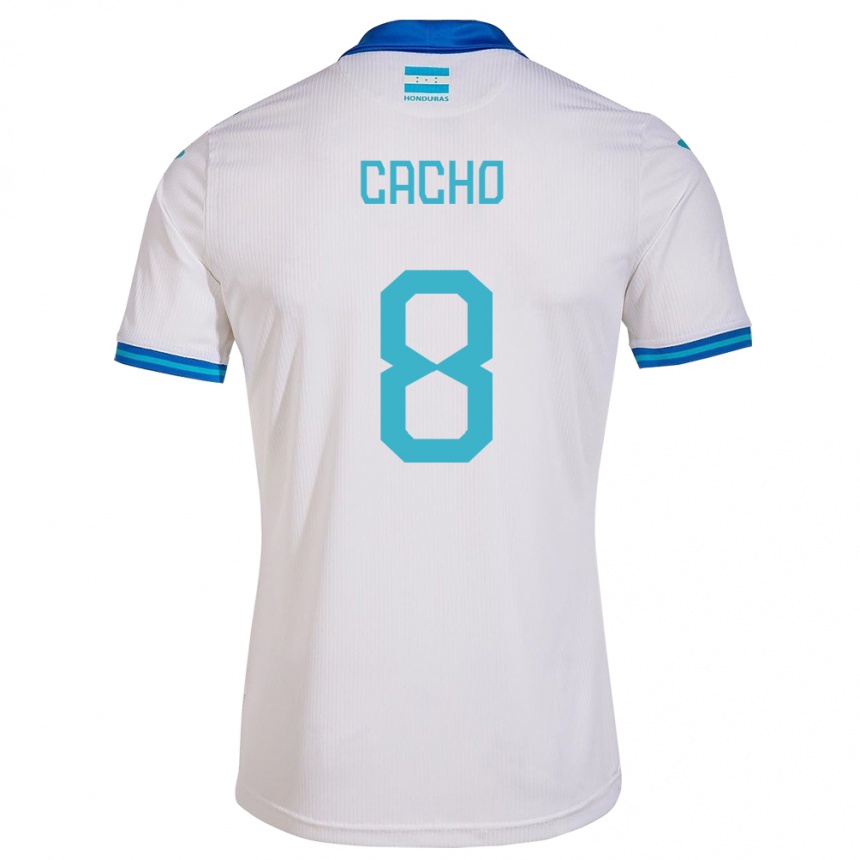 Niño Fútbol Camiseta Honduras Daylor Cacho #8 Blanco 1ª Equipación 24-26