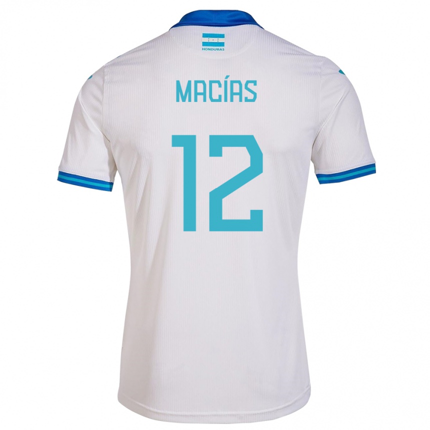 Niño Fútbol Camiseta Honduras Owen Macías #12 Blanco 1ª Equipación 24-26