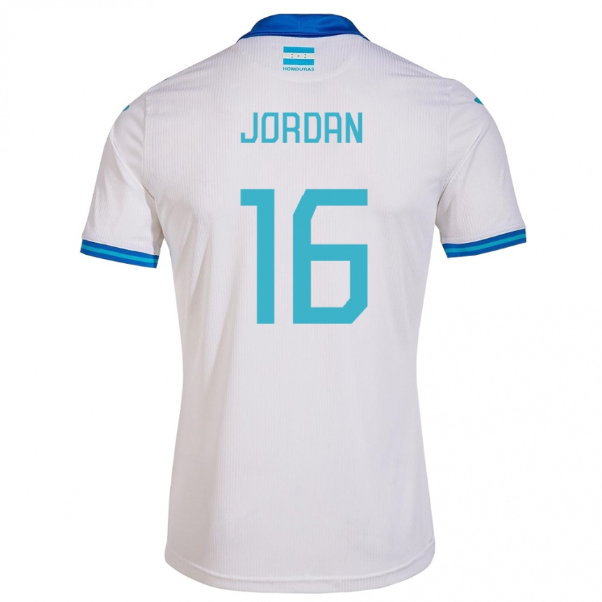 Niño Fútbol Camiseta Honduras Jordan García #16 Blanco 1ª Equipación 24-26