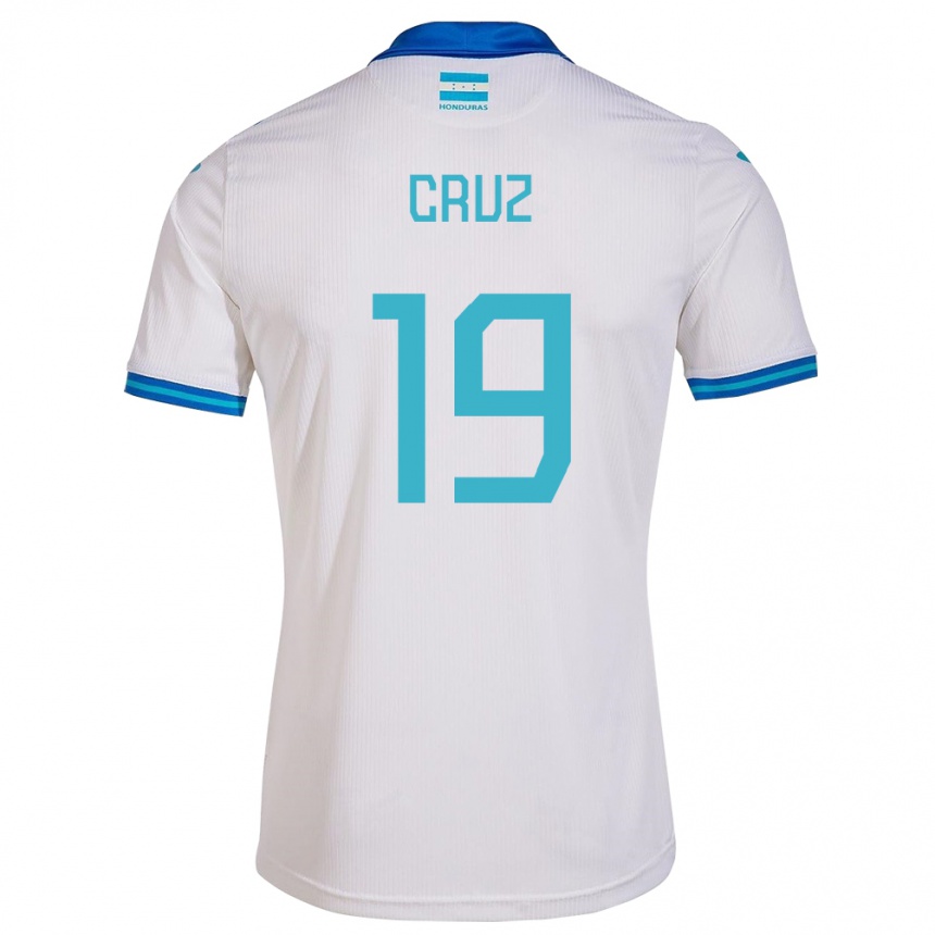 Niño Fútbol Camiseta Honduras Russel Cruz #19 Blanco 1ª Equipación 24-26