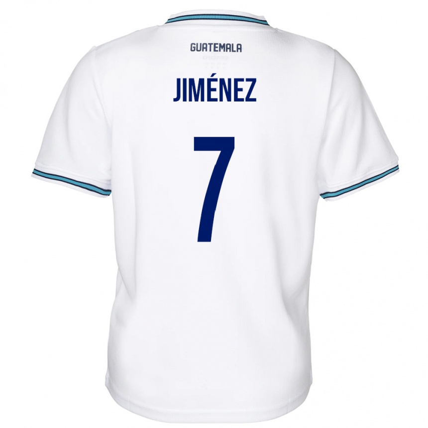 Niño Fútbol Camiseta Guatemala Cristian Jiménez #7 Blanco 1ª Equipación 24-26