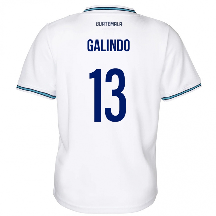 Niño Fútbol Camiseta Guatemala Alejandro Galindo #13 Blanco 1ª Equipación 24-26