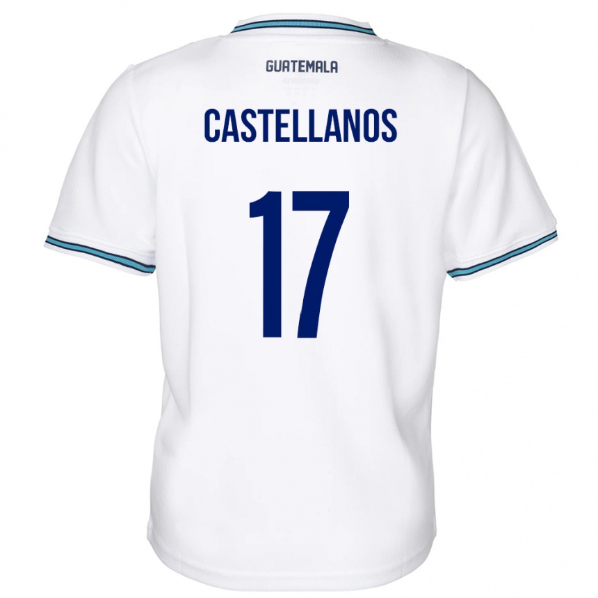 Niño Fútbol Camiseta Guatemala Óscar Castellanos #17 Blanco 1ª Equipación 24-26